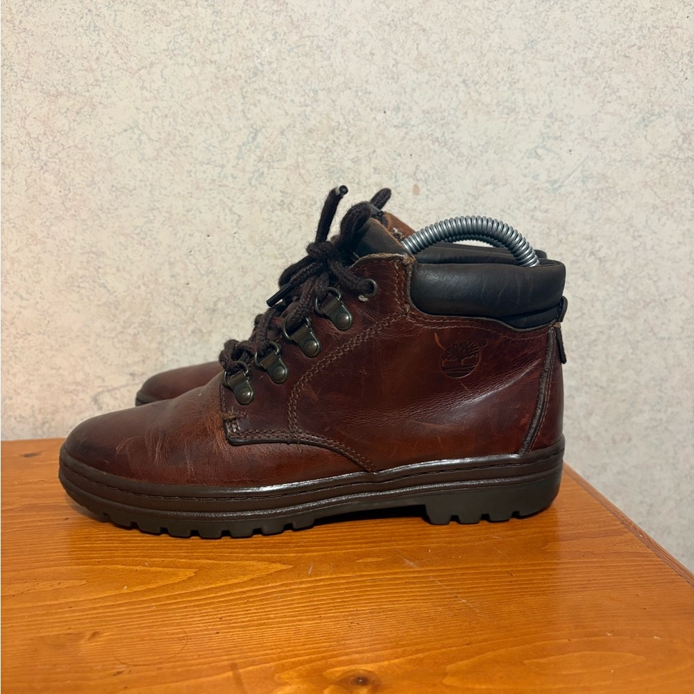 Timberland Vintage Brown Leather Lace Up Chukka Boots Hiking Shoes Women’s 6